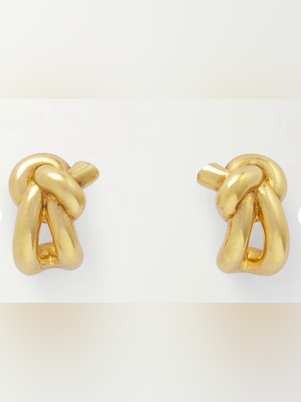 AUTHENTIC BOTTEGA VENETA 18k GOLD PLATED KNOT EARRINGS New In Box $600